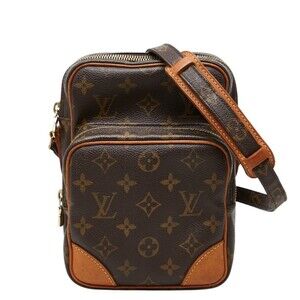 LOUIS VUITTON Authentic Brown Monogram Leather Shoulder Bag